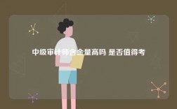 中级审计师含金量高吗 是否值得考