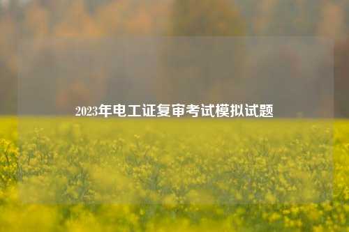 2023年电工证复审考试模拟试题-图1