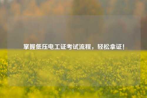 掌握低压电工证考试流程，轻松拿证！-图1